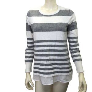 CALVIN KLEIN  GRAY & WHITE SWEATER TOP‎ Md